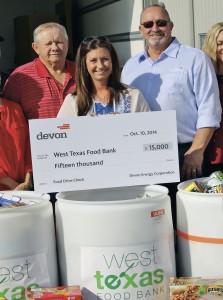 Devon contributed $46,000 to support food banks and backpack programs throughout the Permian Basin in 2014, one of many gestures made as part of the company’s “good neighbor” focus.